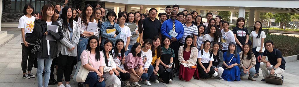 Dean Andrew Daire with a group of faculty and students during an October 2018 trip to China.